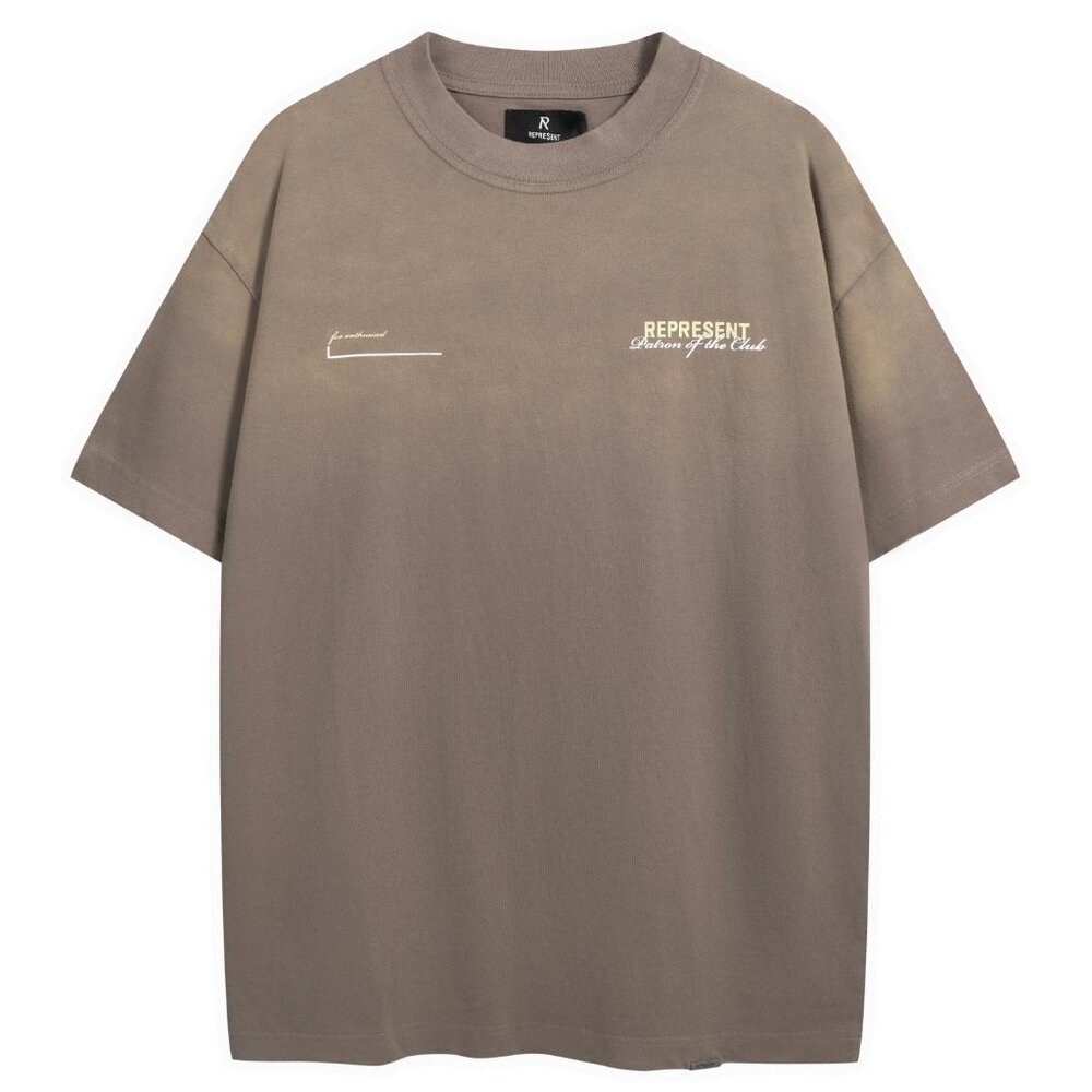 Represent Slogan Logo Spray Color Distressed Short Sleeve T Shirt